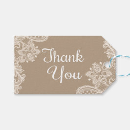 Para Regalos Etiquetas De Regalo De Rústico Gracias Marrón Y Bl