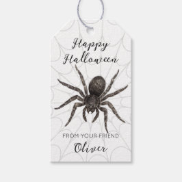 Para Regalos Etiquetas de regalo de telaraña de acuarela Feliz 