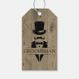 Para Regalos Etiquetas de regalo de Tuxedo Mustache Groomsmen
