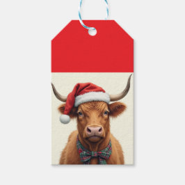 Para Regalos Etiquetas de regalo de vacas en Highland Navidades