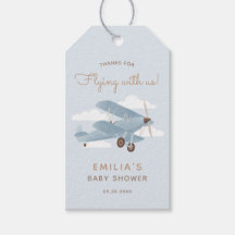 Etiquetas de regalo de Vintage Travel Airplane Boy