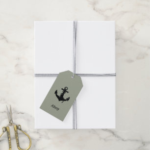 Para Regalos Etiquetas de regalo del anclaje del barco negro AH