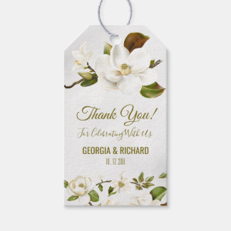 Para Regalos Etiquetas de regalo del Boda de flores de Magnolia