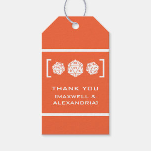 Para Regalos Etiquetas de regalo del Boda del naranja D20 de lo