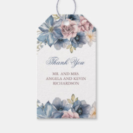 Para Regalos Etiquetas de regalo del Boda floral azul y malva