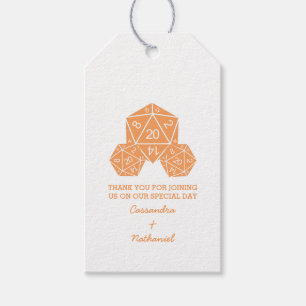 Para Regalos Etiquetas de regalo del Boda naranja D20 dados