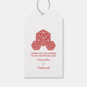 Para Regalos Etiquetas de regalo del Boda rojo D20 dados