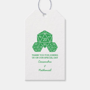 Para Regalos Etiquetas de regalo del Boda verde D20 dados