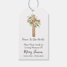 Para Regalos Etiquetas de regalo del funeral de Lily Cross Seed