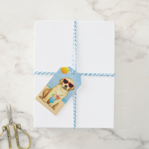 Para Regalos Etiquetas de regalo del Laboratorio Amarillo de ve