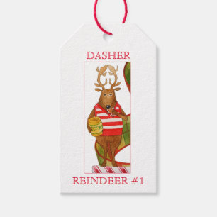 Para Regalos Etiquetas de regalo del REINDEER DEL BAÑO