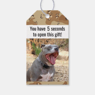 Para Regalos Etiquetas de regalo del sargento de Pitbull