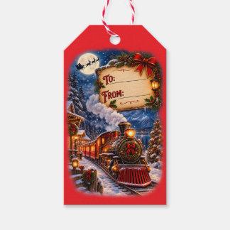 Para Regalos Etiquetas de regalo del tren de Navidad de Papá No