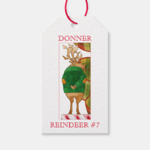 Para Regalos Etiquetas de regalo DONNER REINDEER