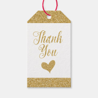 Para Regalos Etiquetas de regalo doradas brillantes - Gracias c