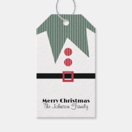 Para Regalos Etiquetas de regalo familiares de traje de duende 