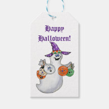 Etiquetas de regalo fantasma de Halloween