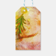 Etiquetas de regalo feliz del árbol de Navidad