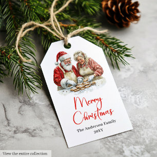 Para Regalos Etiquetas de regalo festivas de Papá Noel clásicas