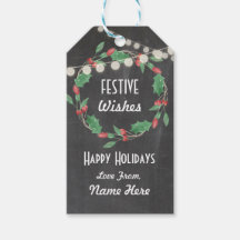 Etiquetas de regalo festivo Navidades de flauta de