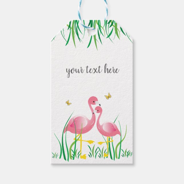 Para Regalos Etiquetas de regalo Flamingos (Anverso)
