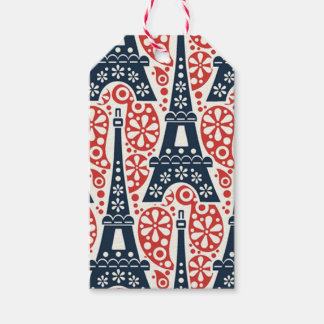 Para Regalos Etiquetas de regalo florales de París Folk | Torre