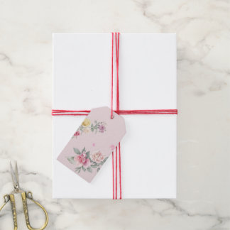 Para Regalos Etiquetas de regalo florales de rosa acuarela rosa