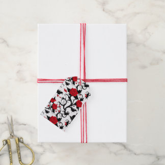 Para Regalos Etiquetas de regalo góticas blancas con rosas roja