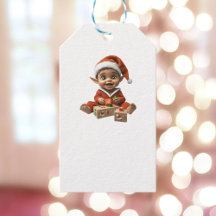 Etiquetas de regalo "Happy Baby Navidades Elf Whit