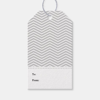 Para Regalos Etiquetas de regalo modernas de Chevron blanco gri