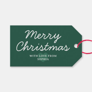 Para Regalos Etiquetas de regalo modernas en verde y blanco - E