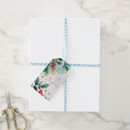 Para Regalos Etiquetas de regalo navideño acuarela - Elegante