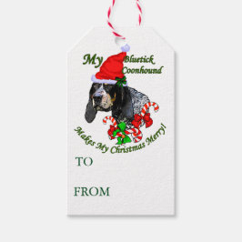 Para Regalos Etiquetas de regalo navideño de Bluetick Coonhound