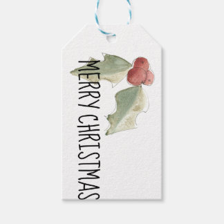 Para Regalos Etiquetas de regalo navideño de color de agua Holl