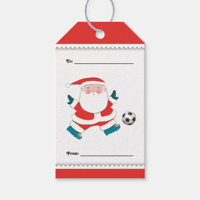 Para Regalos Etiquetas de regalo navideño de fútbol (Anverso)