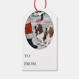 Para Regalos Etiquetas de regalo navideño de Hound Basset