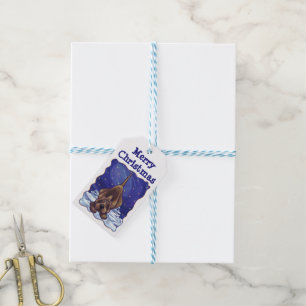 Para Regalos Etiquetas de regalo navideño de perro honrado