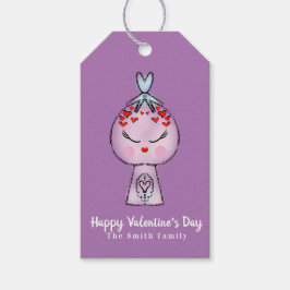 Para Regalos Etiquetas de regalo negras de San Valentín dibujad