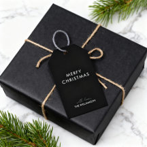 Etiquetas de regalo negras personalizadas con nomb