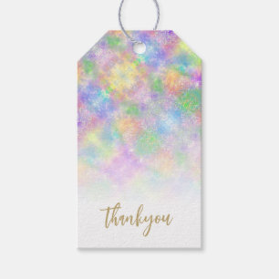 Para Regalos Etiquetas de regalo Opal Glitter Rainbow Thankyou