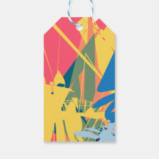 Para Regalos Etiquetas de regalo Patrón abstracto azul amarillo