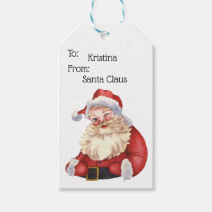 Para Regalos Etiquetas de regalo personalizadas del Viejo Santa