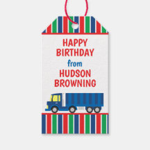 Etiquetas de regalo personalizadas Semi Truck