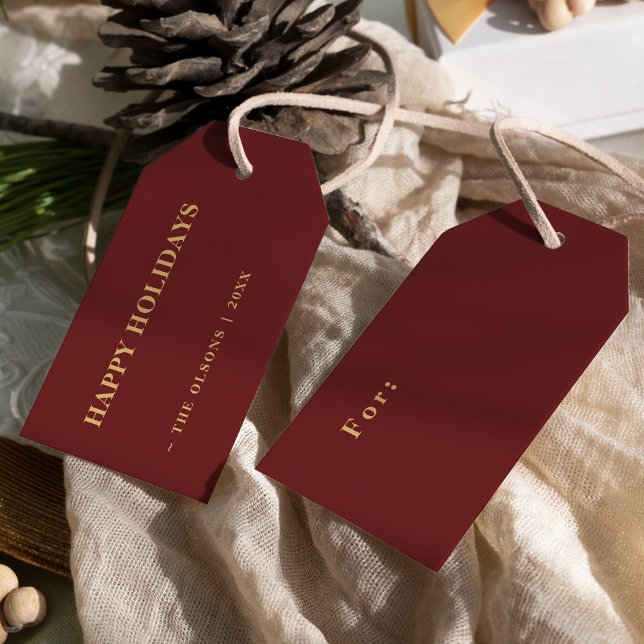 Para Regalos Etiquetas de regalo rojas del clásico minimalista  (Subido por el creador)