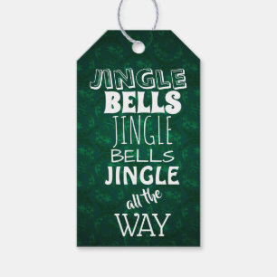 Para Regalos Etiquetas de regalo verdes de jingle Bells navidad