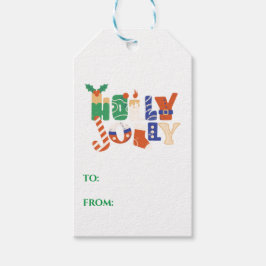 Para Regalos Etiquetas de regalo Whimsical Holly Jolly Holiday