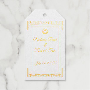 Para Regalos Etiquetas de Relieve metalizado dorado de monogram