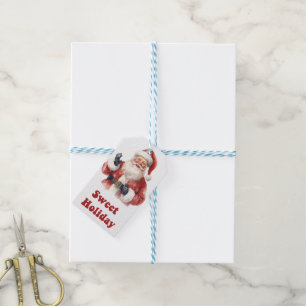 Para Regalos Etiquetas de vacaciones alegres de Santa