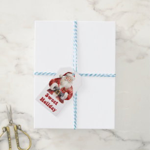 Para Regalos Etiquetas de vacaciones encantadoras con un regalo