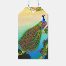 Para Regalos Etiquetas elegantes de regalo de pavo real azul in